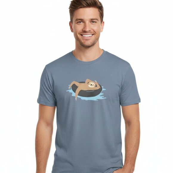 Altru Other - Altru T Shirt Graphic Crew Neck Cotton T Shirt Mens Blue Sz M Sloth NWT